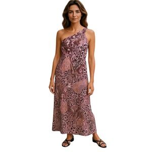 Laundry Shelli Segal Dress Womens Size 6 Pink All Over Animal Print Mermaidcore